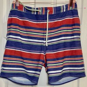 Johnnie O Mens Shorts Size X-Large Striped Lined Beach Classic 8" Resort